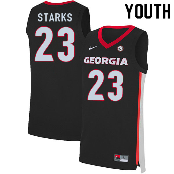 Youth #23 Mikal Starks Georgia Bulldogs College Basketball Jerseys Sale-Black